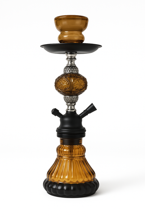 Amber Crystal Hookah – Premium Glass Shisha with Artistic Detailing