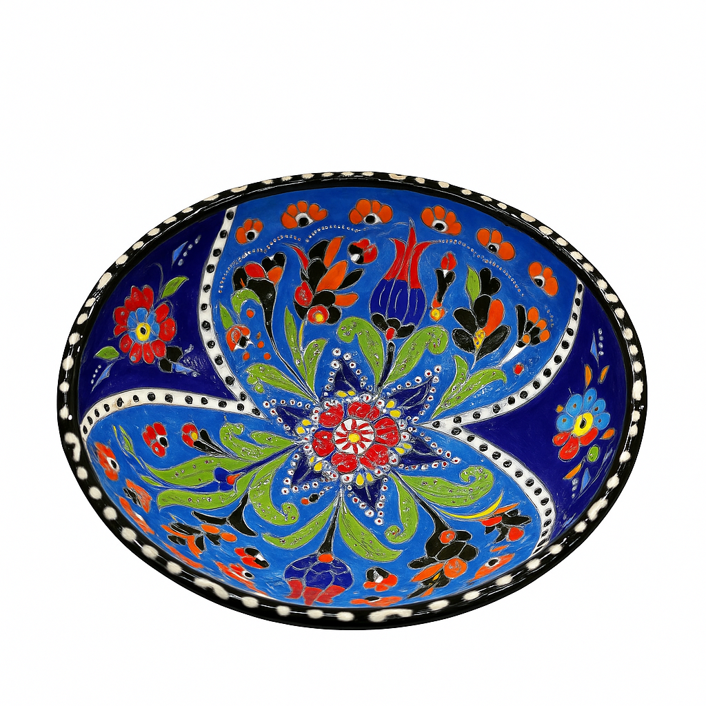 Hand-Painted Turkish Ceramic Decorative Bowl