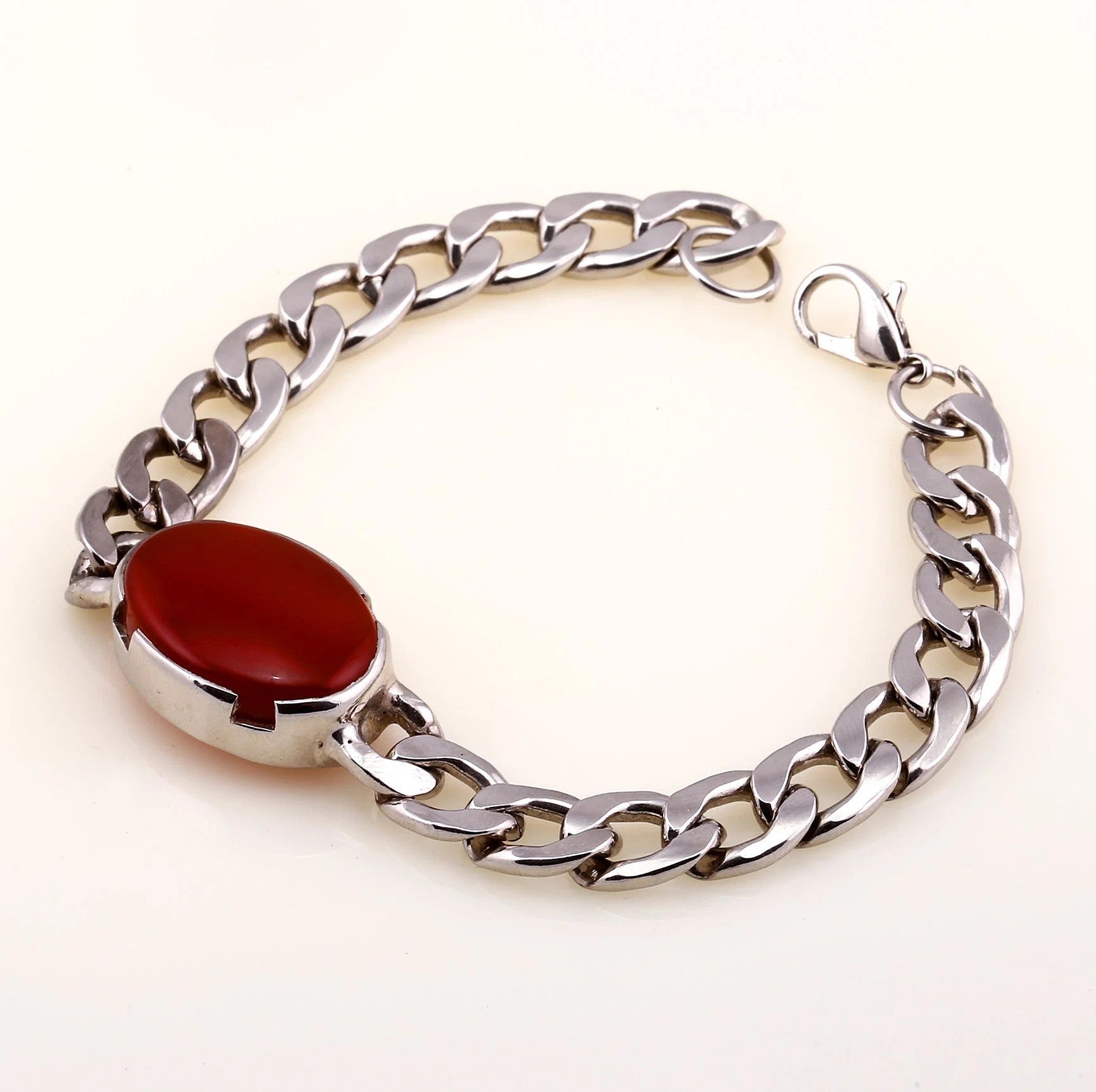 Premium 925 Silver Bracelet with Haqiq Stone