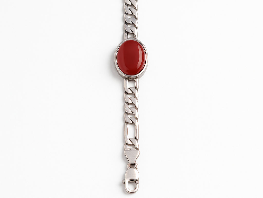 Silver Bracelet with Haqiq Stone
