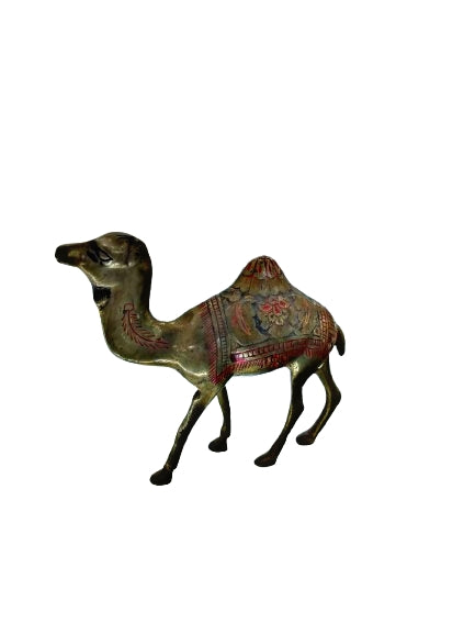 Vintage Indian brass camel statue for home décor
